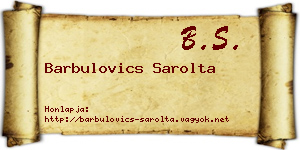 Barbulovics Sarolta névjegykártya